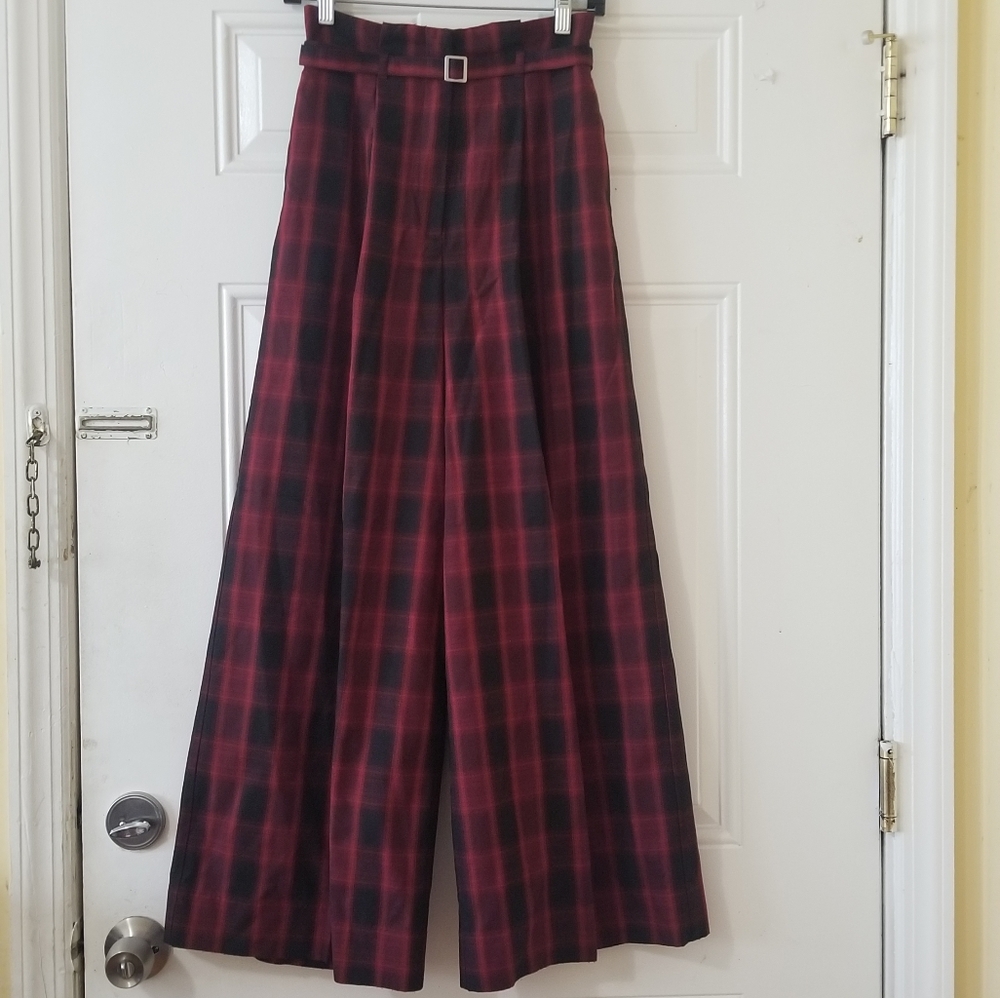 Moussy Flannel High Rise Flared Pant